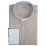 Camicia da uomo retrò anni '20, classica, vintage, con colletto rimovibile, a righe, stile Grandad Nehru Shelby, con bottoni penny - Knighthood Store