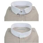 Camicia da uomo retrò anni '20, classica, vintage, con colletto rimovibile, a righe, stile Grandad Nehru Shelby, con bottoni penny - Knighthood Store