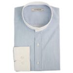 Camicia da uomo retrò anni '20, classica, vintage, con colletto rimovibile, a righe, stile Grandad Nehru Shelby, con bottoni penny - Knighthood Store