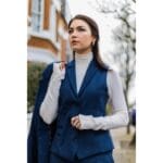 Veste blazer en tweed à chevrons pour femme, gilet bleu marine, style vintage années 1920 - Knighthood Store