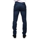 Mens Navy Blue Suit Trousers Birdseye Suit Wedding Prom Formal Smart Classic - Knighthood Store