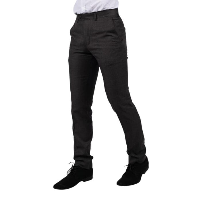 Pantalón gris oscuro de hombre con costura clásica para boda, graduación y verano - Knighthood Store