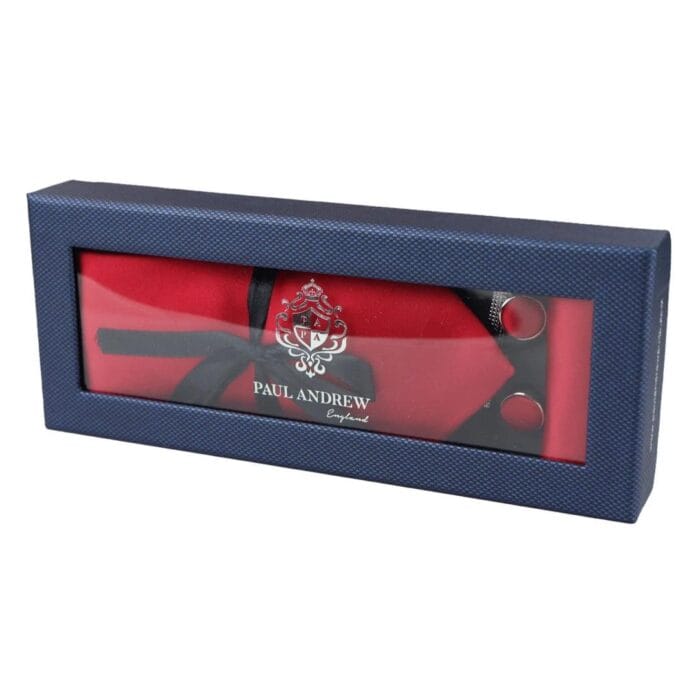 Corbata de seda satinada, pañuelo de bolsillo, gemelos y corbata de satén brillante - Knighthood Store