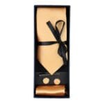 Corbata de seda satinada, pañuelo de bolsillo, gemelos y corbata de satén brillante - Knighthood Store