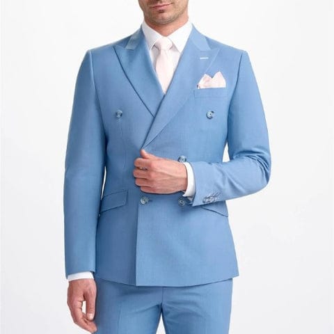 Mens Sky Blue 2 Piece Suit