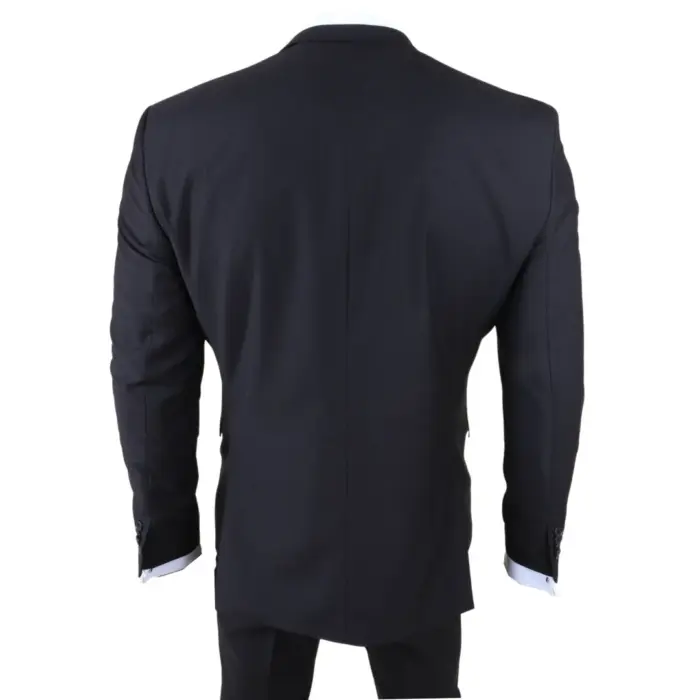 IM30 - Men's Black 3 Piece Stitch Lapel Formal Suit - Image 6
