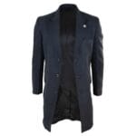Manteau 3/4 long pour homme, coupe slim, en laine, coupe Blinders - Knighthood Store
