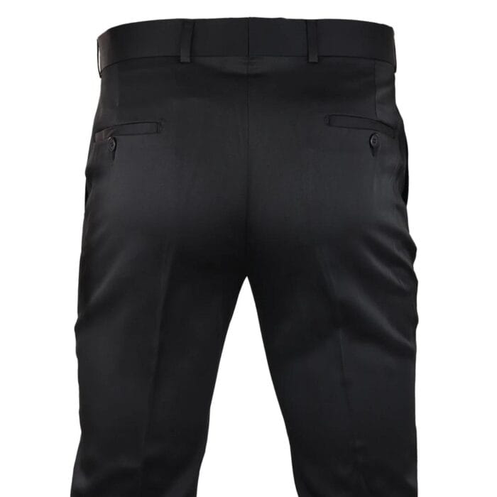 Mens Black Satin Trousers Tuxedo Dinner Suit Smart Formal Classic Regular - Knighthood Store