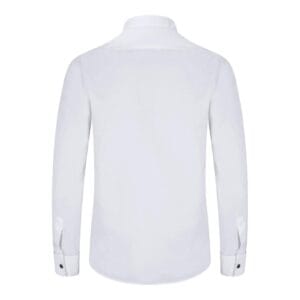 Mens Wing Collar White Shirt Pleated Tuxedo Double Cuff Slim Fit Satin Cotton - Knighthood Store