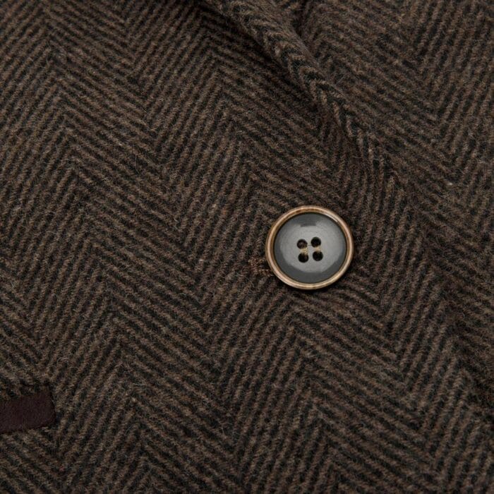 Womens Tweed Herringbone Blazer Jacket Waistcoat Brown 1920s Vintage Tailored - Knighthood Store