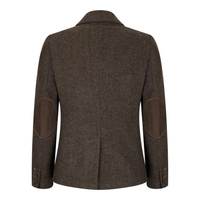 Womens Tweed Herringbone Blazer Jacket Waistcoat Brown 1920s Vintage Tailored - Knighthood Store