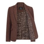 Costume en tweed pour femme, blazer, pantalon, gilet, chevrons, laine, marron rouille vintage - Knighthood Store