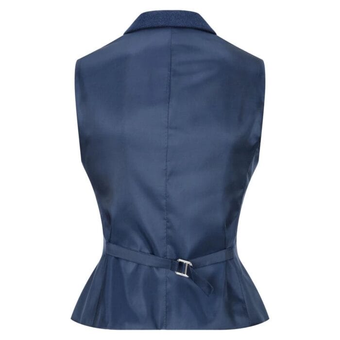 Womens Tweed Herringbone Blazer Jacket Waistcoat Navy Blue 1920s Vintage - Knighthood Store