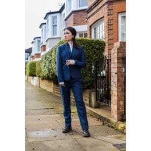 Giacca blazer e gilet da donna in tweed a spina di pesce, blu navy, vintage anni '20 - Knighthood Store