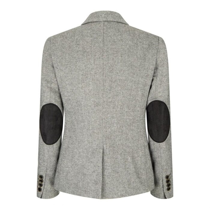 Chaqueta blazer de tweed gris y negro para mujer, chaleco, parche de Elow, estilo clásico Peaky de los años 20 - Knighthood Store