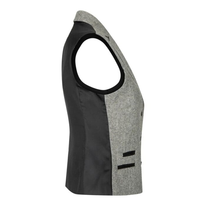 Chaqueta blazer de tweed gris y negro para mujer, chaleco, parche de Elow, estilo clásico Peaky de los años 20 - Knighthood Store