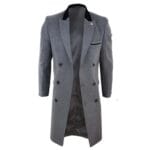 Cappotto doppiopetto lungo 3/4 da uomo in lana, stile Peaky Blinders - Knighthood Store