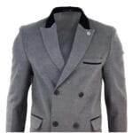 Cappotto doppiopetto lungo 3/4 da uomo in lana, stile Peaky Blinders - Knighthood Store