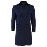 Cappotto doppiopetto lungo 3/4 da uomo in lana, stile Peaky Blinders - Knighthood Store