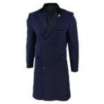 Cappotto doppiopetto lungo 3/4 da uomo in lana, stile Peaky Blinders - Knighthood Store