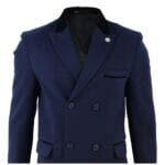 Cappotto doppiopetto lungo 3/4 da uomo in lana, stile Peaky Blinders - Knighthood Store