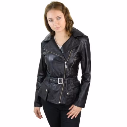 Ladies Tan Brown HOODED Parka Real Leather Jacket Winter Coat - Knighthood Store