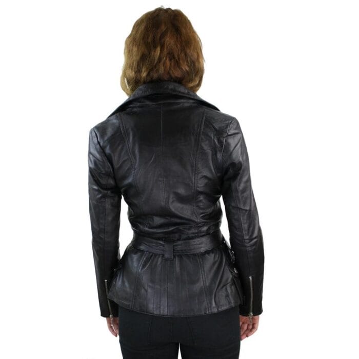 Giacca invernale da donna in vera pelle con cappuccio, modello parka marrone chiaro - Knighthood Store