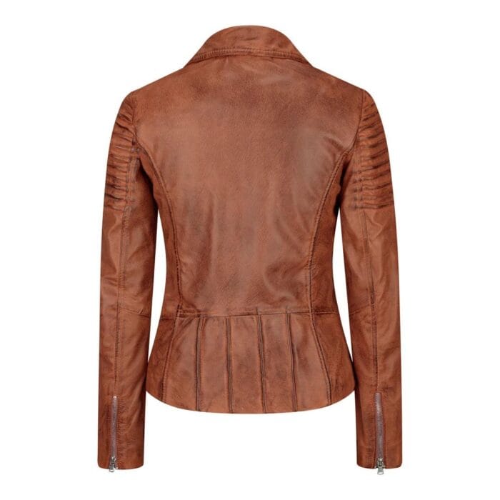 Womens Vintage Slim Fitted Soft Real Leather Ladies Biker Jacket - Knighthood Store