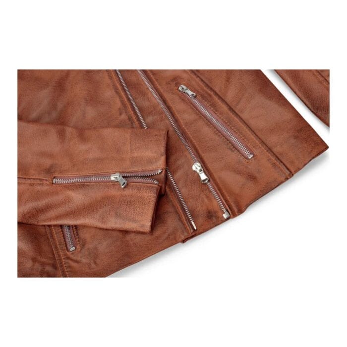 Womens Vintage Slim Fitted Soft Real Leather Ladies Biker Jacket - Knighthood Store