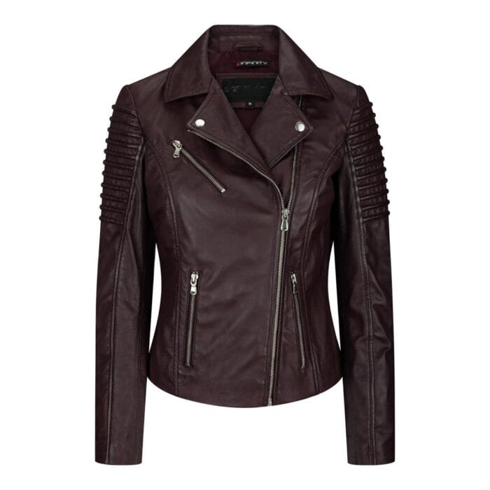 Womens Vintage Slim Fitted Soft Real Leather Ladies Biker Jacket - Knighthood Store