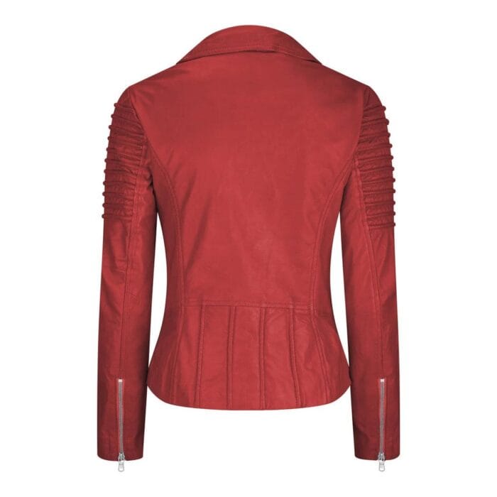 Womens Vintage Slim Fitted Soft Real Leather Ladies Biker Jacket - Knighthood Store