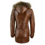Chaqueta de invierno de piel auténtica con capucha y parka negra para mujer - Knighthood Store