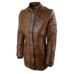 Chaqueta de invierno de piel auténtica con capucha y parka negra para mujer - Knighthood Store