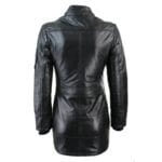 Chaqueta de invierno de piel auténtica con capucha y parka negra para mujer - Knighthood Store