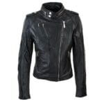 Ladies Women Genuine Real Leather Slim Fit Red Biker Jacket Velvet Lining - Knighthood Store