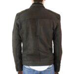 Mens Biker Motorcycle Vintage Distressed Brown Zip Short Leather Jacket Suede - Knighthood Store