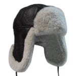 Mens Real Sherling Sheepskin Pilot Aviator Trapper Hat Brown Ginger Flying Cap Leather - Knighthood Store