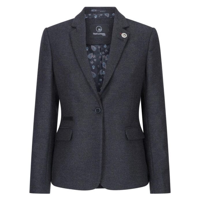 Gilet blazer noir en tweed à chevrons pour femme, style classique, décontracté et élégant, style vintage des années 1920 - Knighthood Store