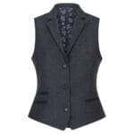 Gilet blazer noir en tweed à chevrons pour femme, style classique, décontracté et élégant, style vintage des années 1920 - Knighthood Store