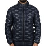 Giacca trapuntata in vera pelle da uomo, casual, lunghezza vita - Knighthood Store
