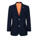 Completo da ragazzo blu a 3 pezzi, a quadri blu navy, per matrimonio, ballo di fine anno, stile vintage su misura - Knighthood Store