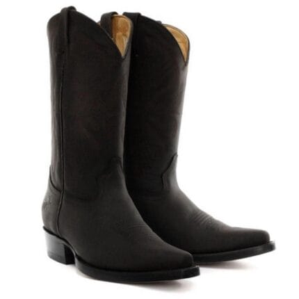 Botas vaqueras para hombre, puntiagudas, negras y marrones, estilo Luisiana, de cuero auténtico, estilo western cubano - Knighthood Store