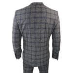 Costume 3 pièces gris foncé à carreaux pour homme - Tenue de soirée - Knighthood Store