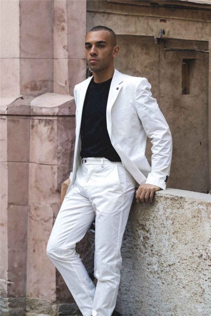 2-teiliger Herren-Sommeranzug, cremefarben, für Büro, Hochzeit, Smart Casual, klassische italienische Passform – Knighthood Store