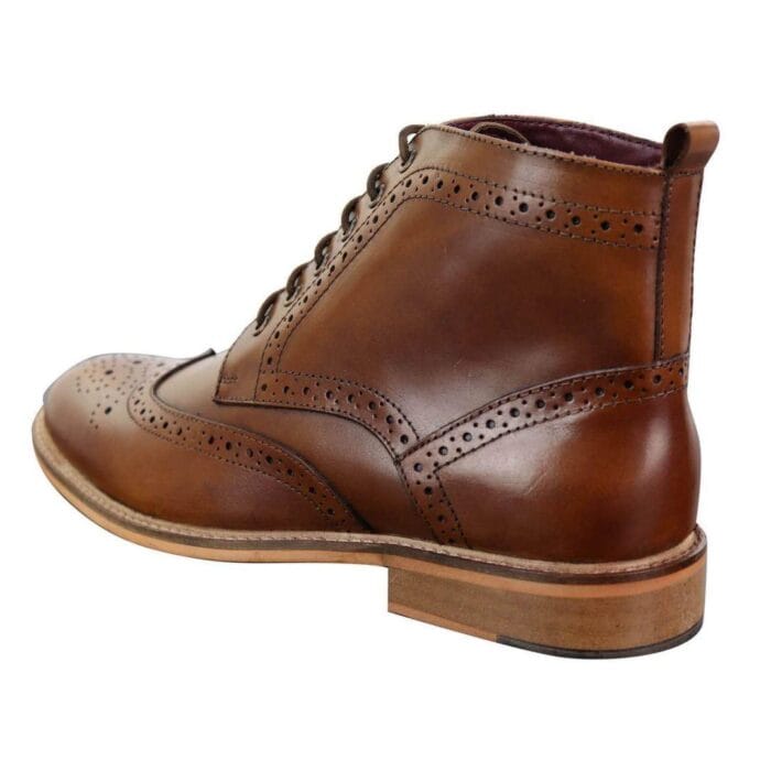 Botines Brouge informales elegantes para hombre, de cuero con cordones, estilo Peaky Blinders, años 20 - Knighthood Store