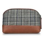 Mens Retro Leather Tweed Accessories Bag Toiletries Zipped Gift Classic British - Knighthood Store