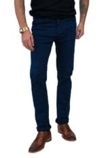 Herren Stretch Denim Jeans Navy Stonewash Schwarz Premium Milano Smart Casual - Knighthood Store