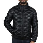 Giacca trapuntata in vera pelle da uomo, casual, lunghezza vita - Knighthood Store
