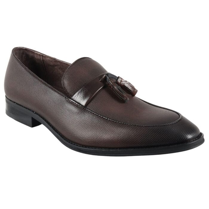 Mocassini da uomo in pelle foderati, slip-on, con nappe, scarpe formali - Knighthood Store