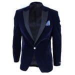 Mens Soft Velvet 1 Button Dinner Jacket Tuxedo Blazer Smart Casual Tailored Fit - Knighthood Store